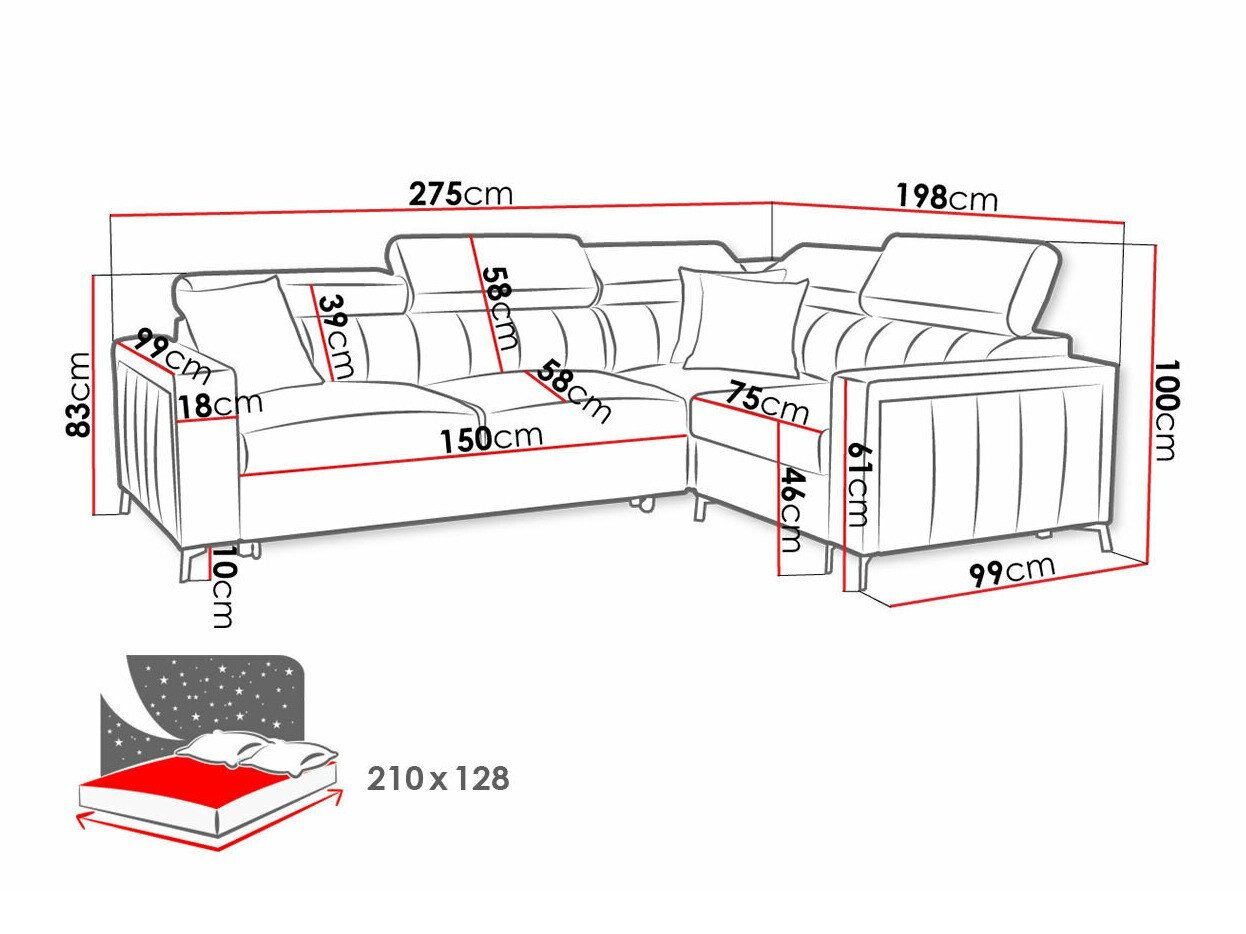Hjørnesofa Sarasota 149 (Mono 242 + Botanical 36)