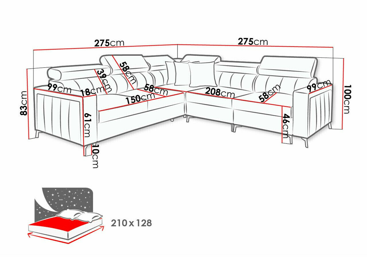 Hjørnesofa Sarasota 152 (Mono 234 + Botanical 36)