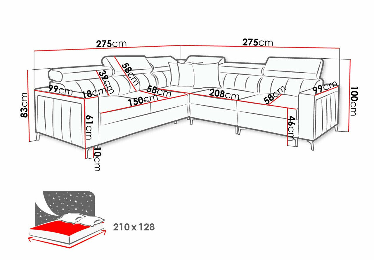 Hjørnesofa Sarasota 152 (Mono 235 + Botanical 36)