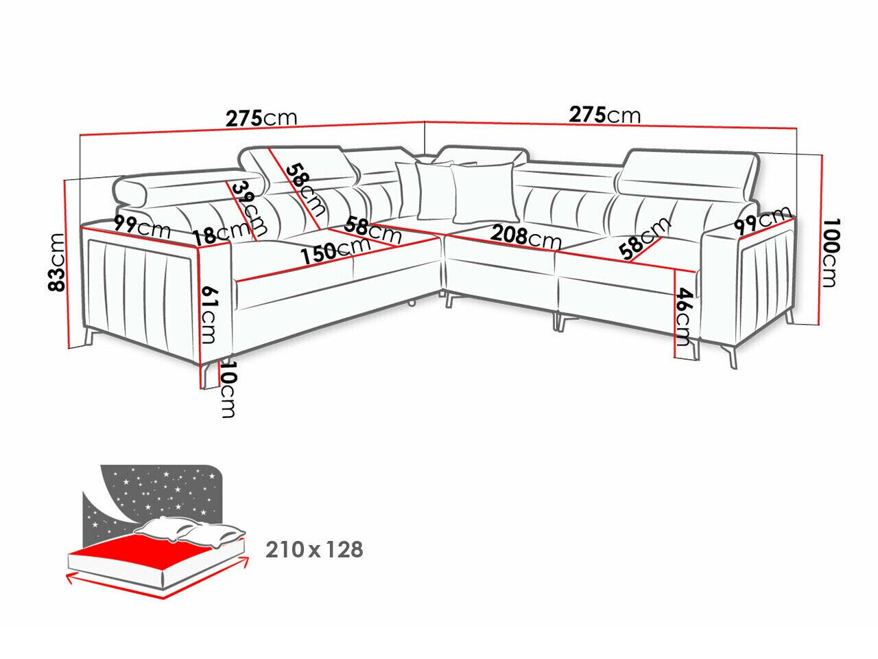Hjørnesofa Sarasota 152 (Mono 235 + Botanical 36)