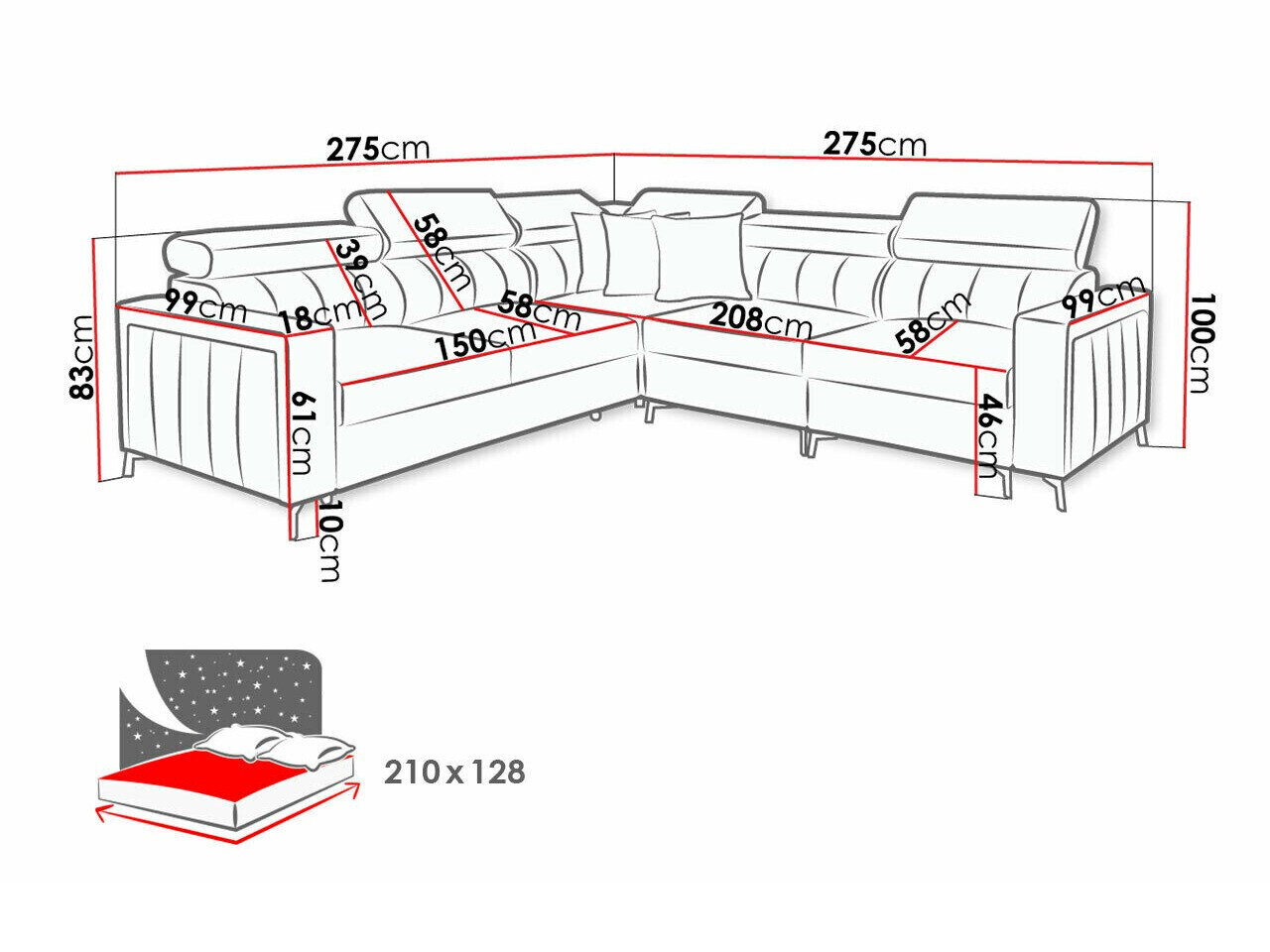 Hjørnesofa Sarasota 152 (Mono 242 + Botanical 36)