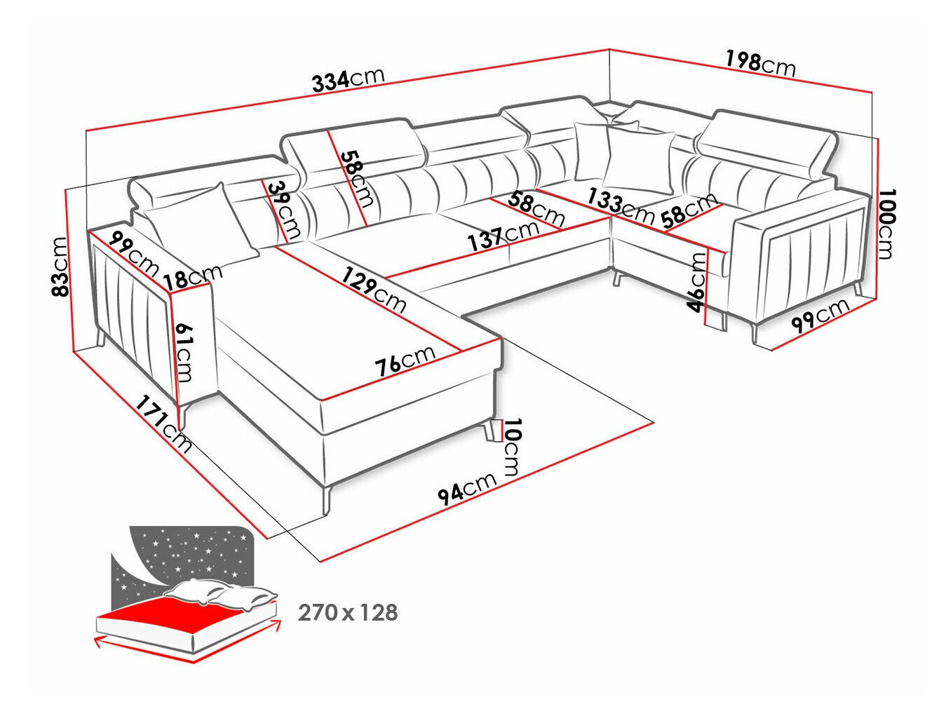 Hjørnesofa Sarasota 153 (Mono 234 + Botanical 36)