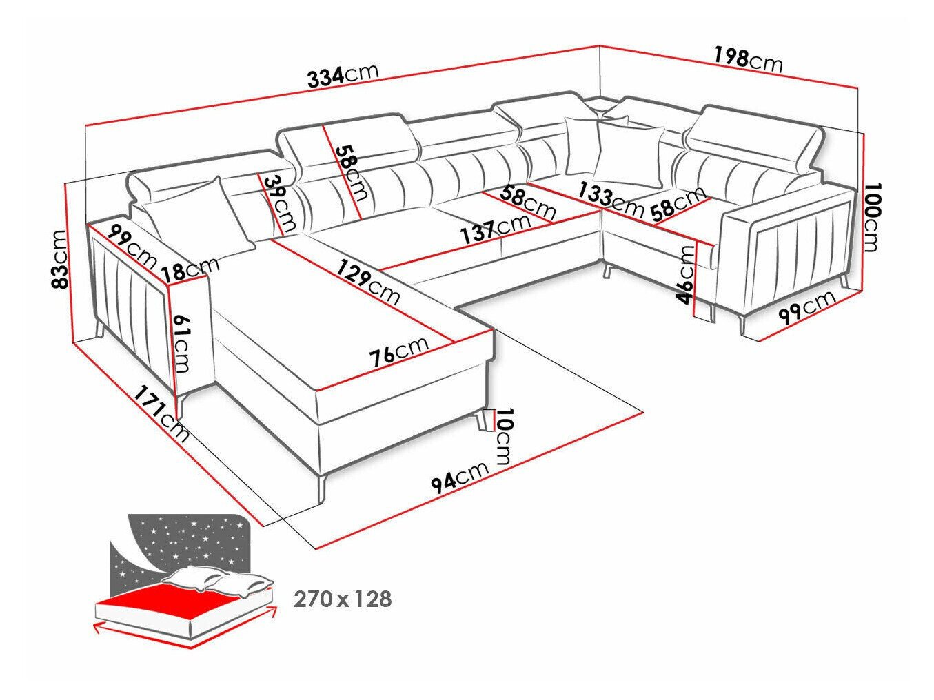 Hjørnesofa Sarasota 153 (Mono 242 + Botanical 36)