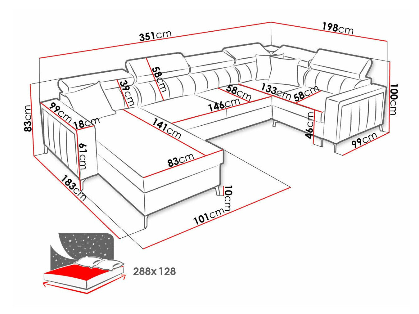 Hjørnesofa Sarasota 154 (Mono 244 + Botanical 36)