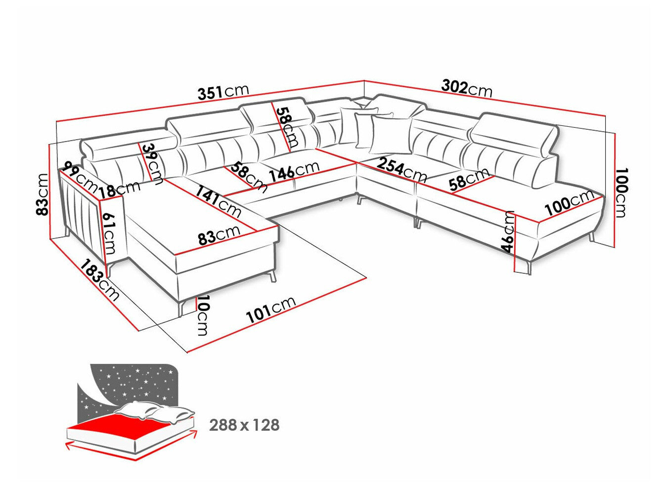 Hjørnesofa Sarasota 155 (Mono 244 + Botanical 36)