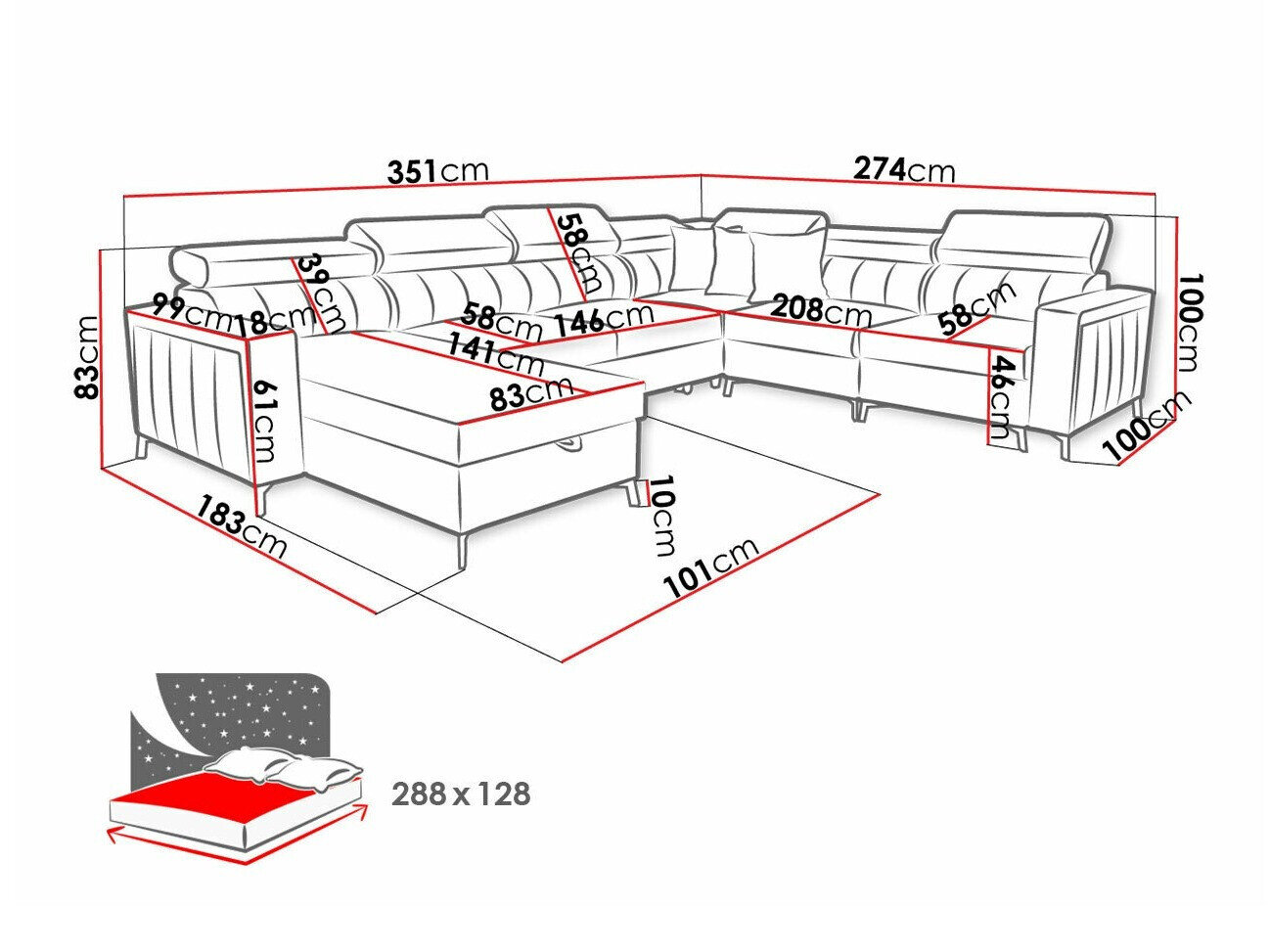 Hjørnesofa Sarasota 157 (Mono 231 + Botanical 36)