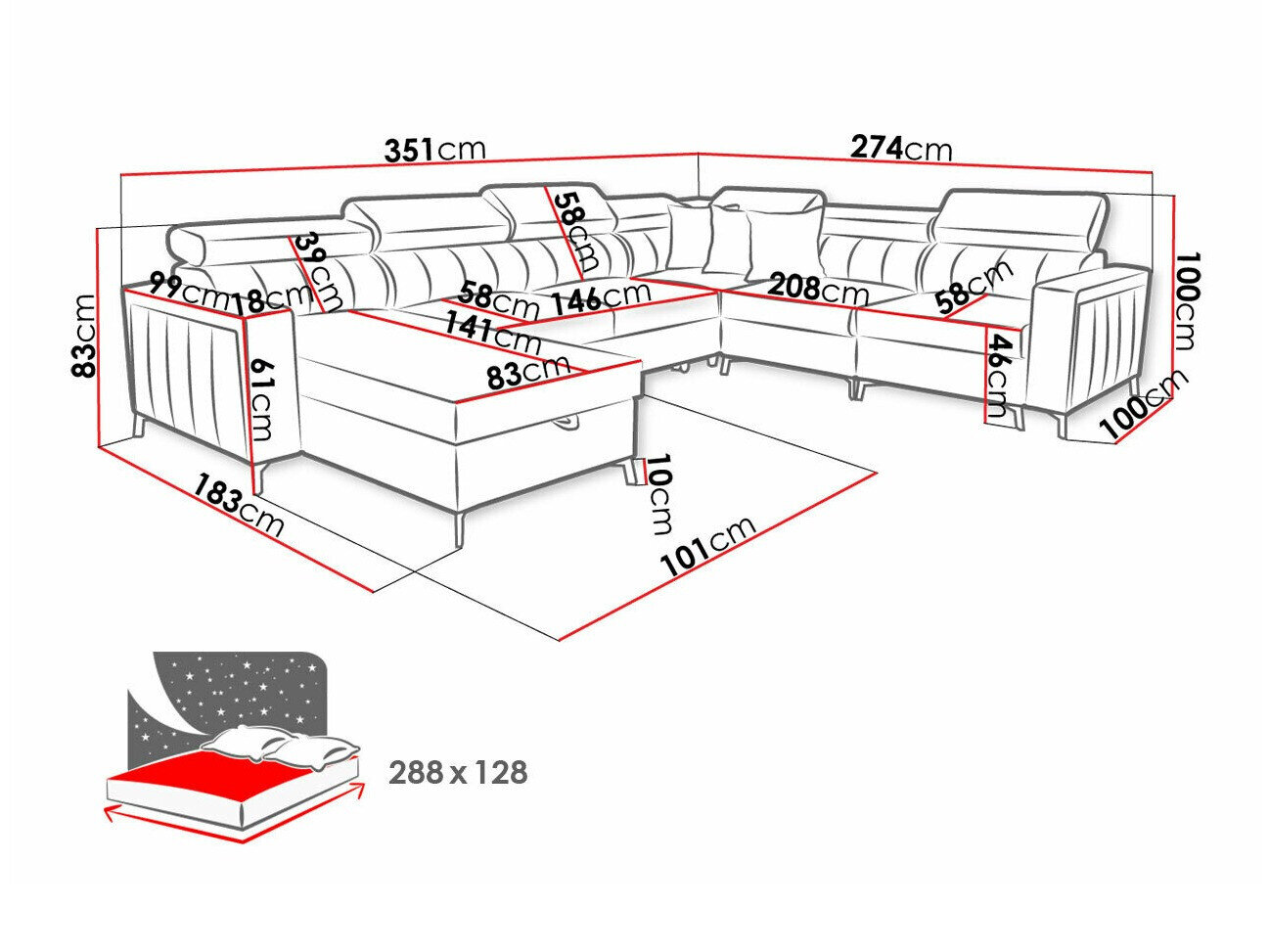 Hjørnesofa Sarasota 157 (Mono 242 + Botanical 36)