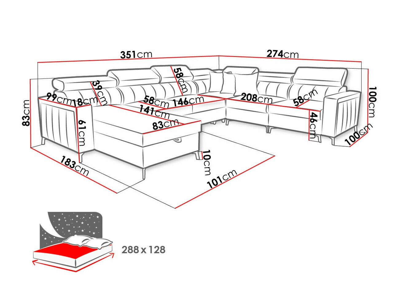 Hjørnesofa Sarasota 157 (Mono 244 + Botanical 36)