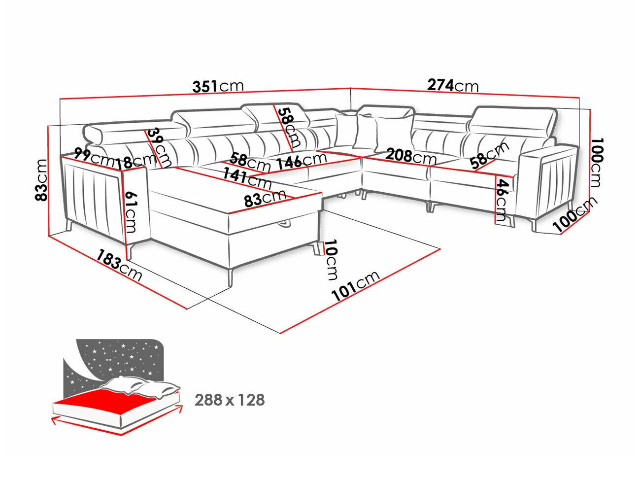 Hjørnesofa Sarasota 157 (Mono 234 + Botanical 36)