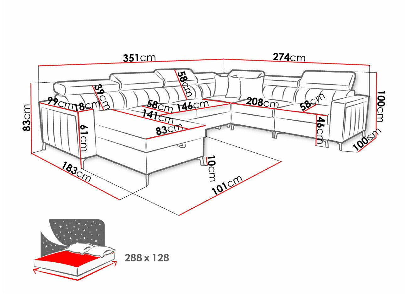 Hjørnesofa Sarasota 157 (Mono 242 + Botanical 36)