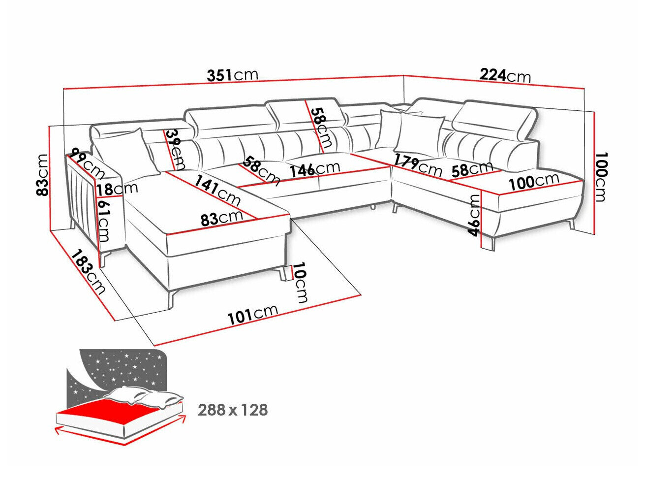 Hjørnesofa Sarasota 158 (Mono 244 + Botanical 36)