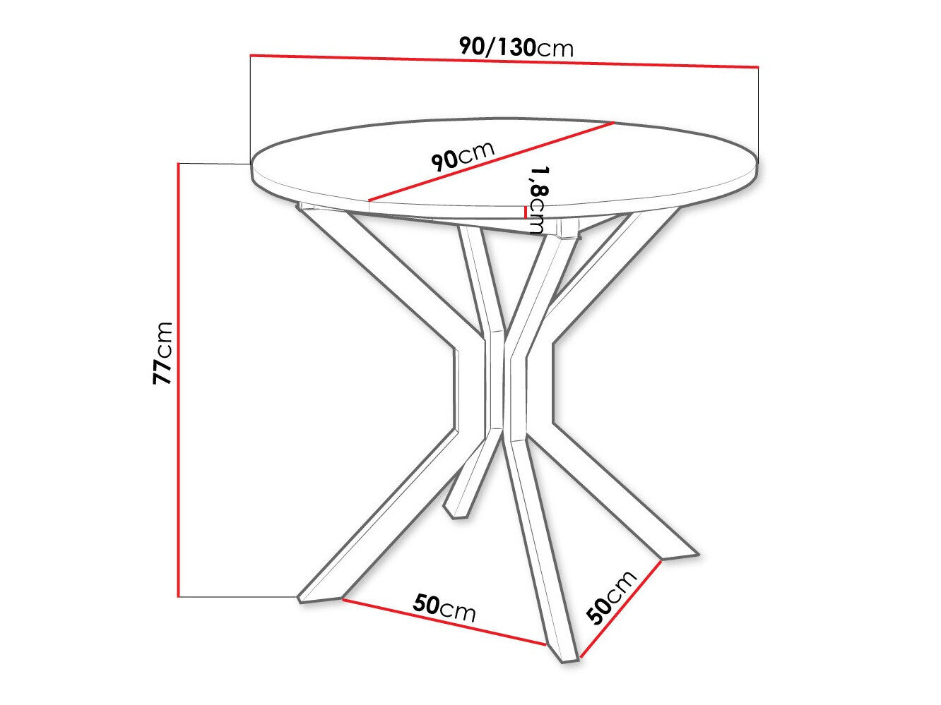 Bord Edmond 111 (Craft gylden eg + Sort)
