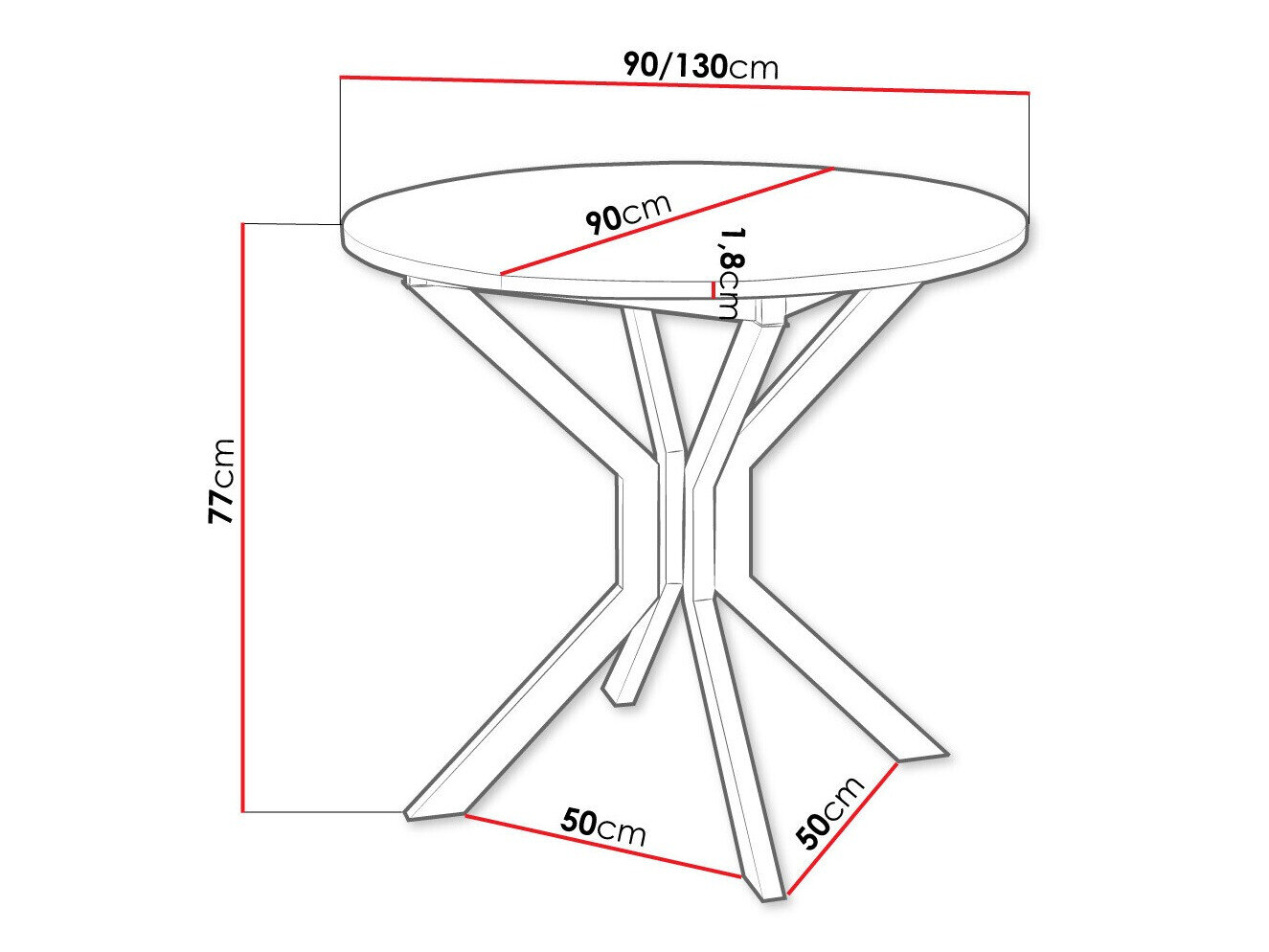 Bord Edmond 111 (Hvid + Sort)