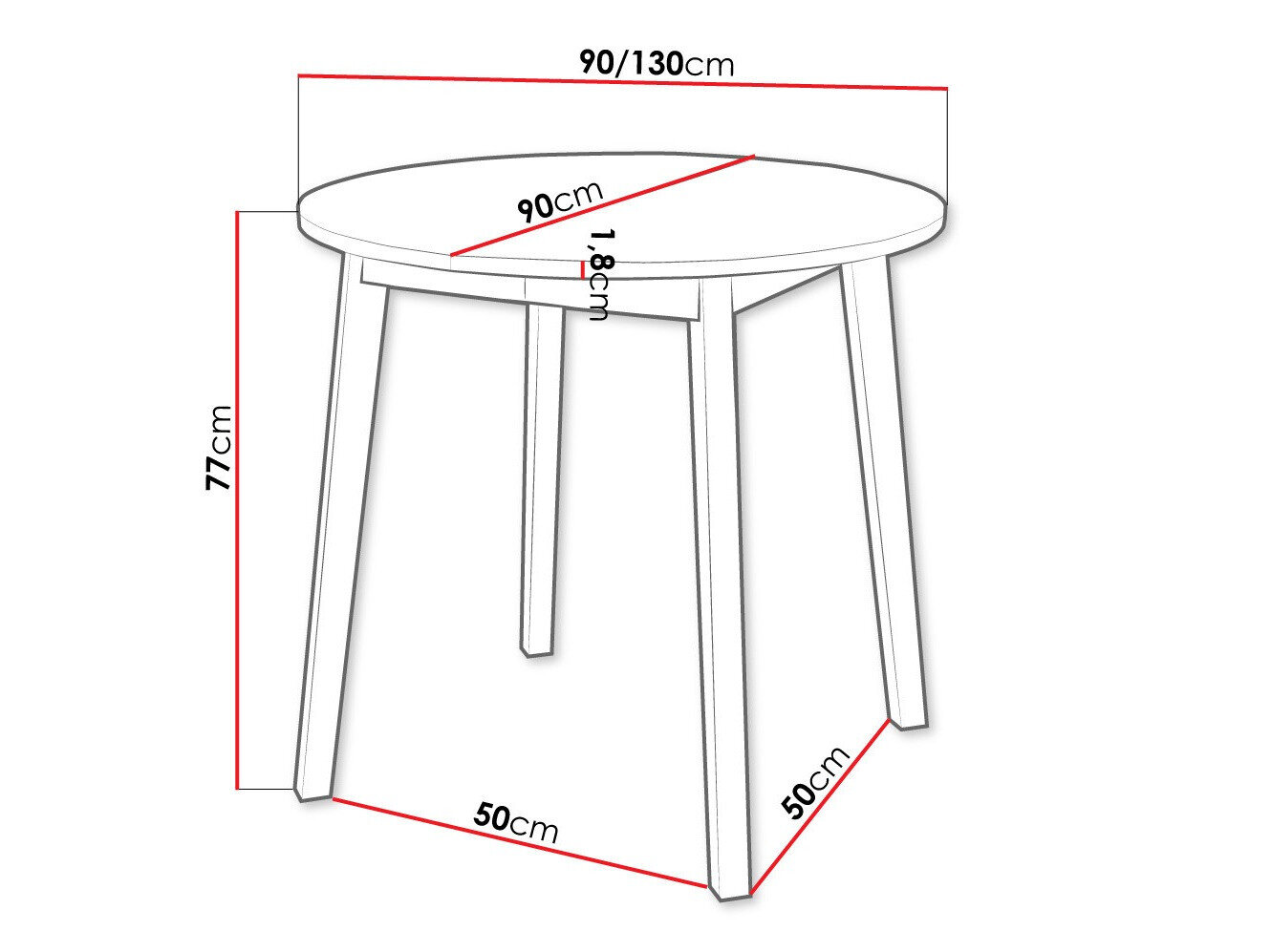 Bord Edmond 112 (Craft gylden eg + Sort)