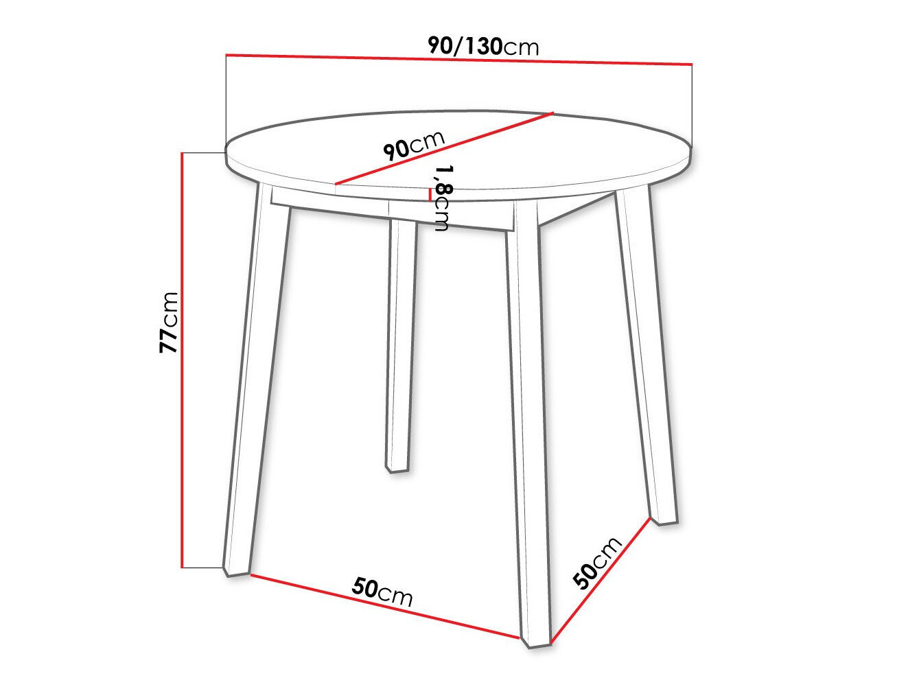 Bord Edmond 112 (Hvid + Sort)