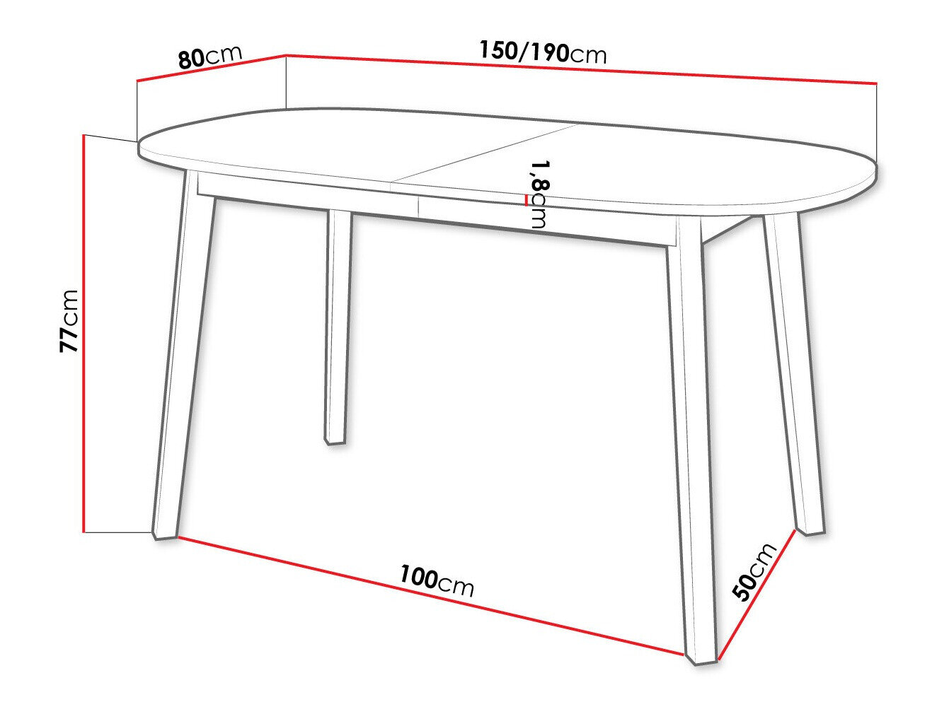 Bord Edmond 114 (Craft gylden eg + Sort)