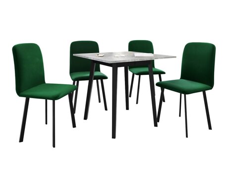 Spisestuesæt Edmond 116 (Grå marmor + Sort)