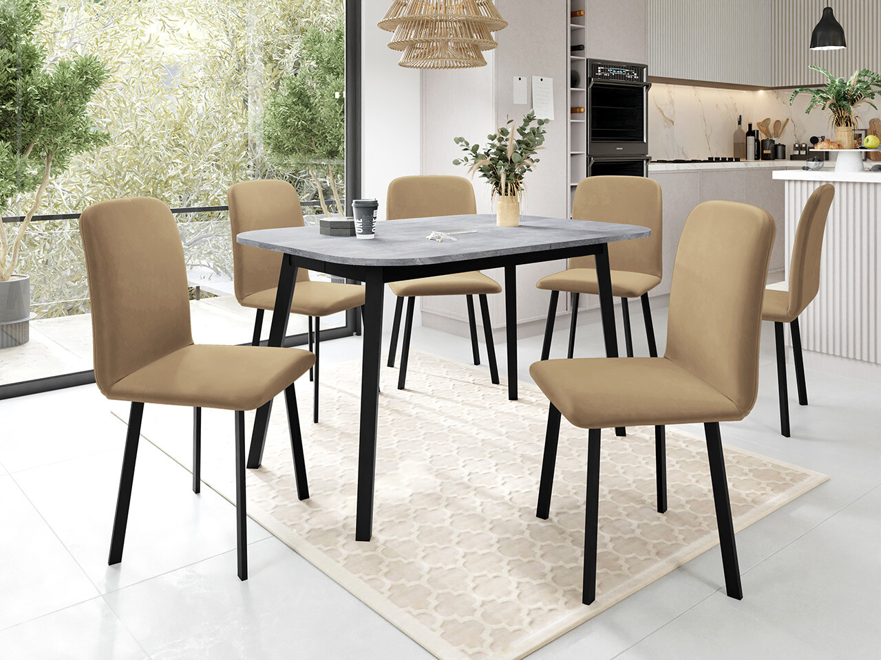 Spisestuesæt Edmond 117 (Amor Velvet 4302)