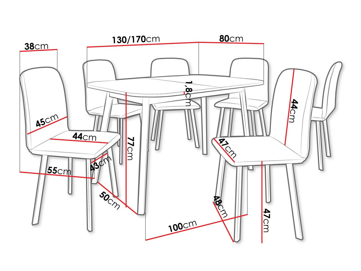 Spisestuesæt Edmond 117 (Craft gylden eg + Sort)