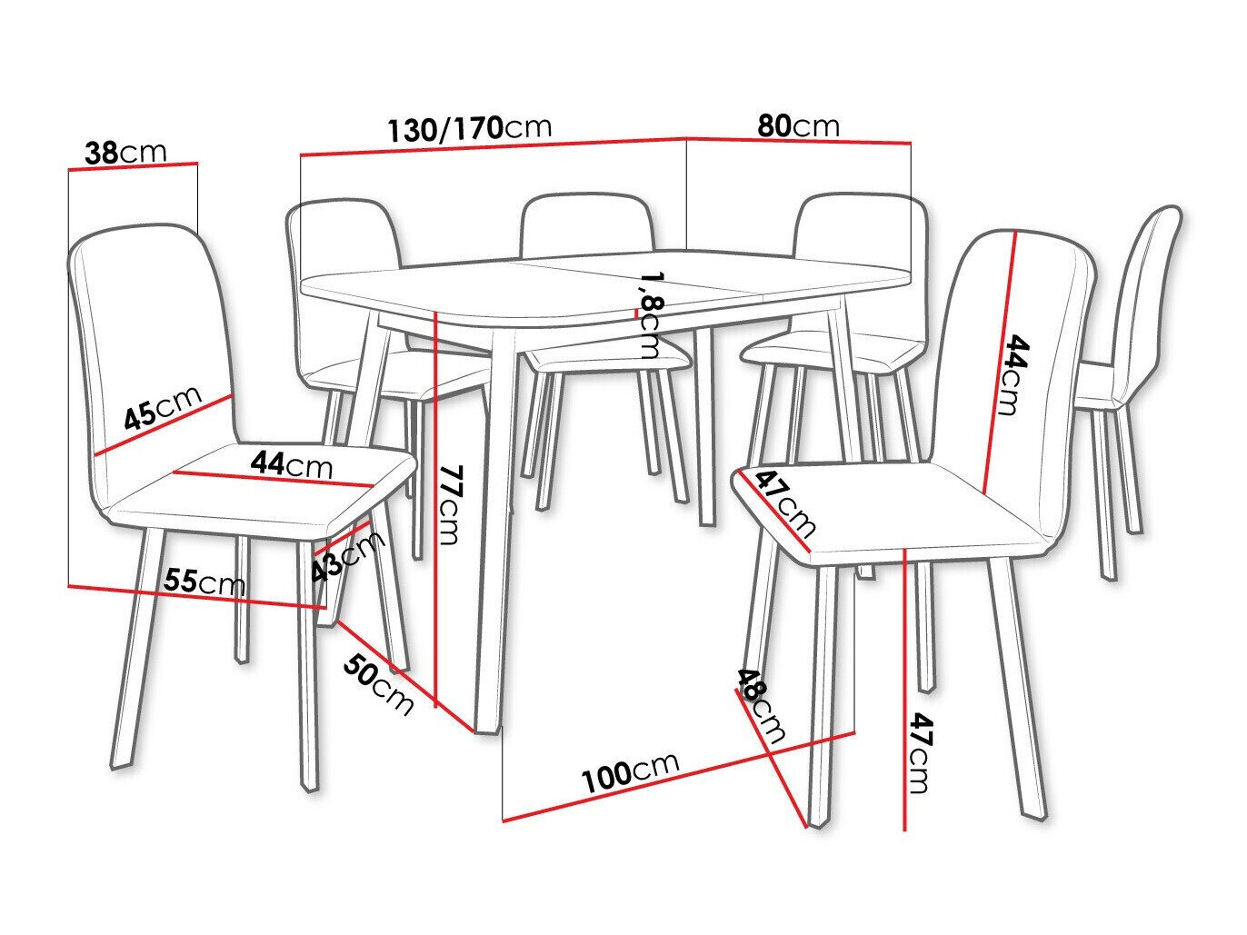 Spisestuesæt Edmond 117 (Craft gylden eg + Sort)