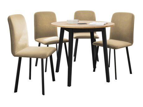 Spisestuesæt Edmond 119 (Craft gylden eg + Sort)