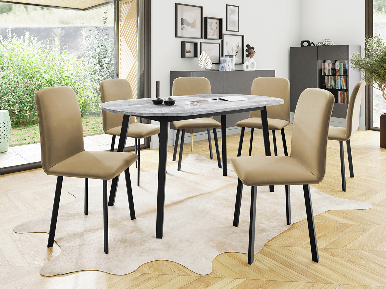 Spisestuesæt Edmond 121 (Amor Velvet 4302)
