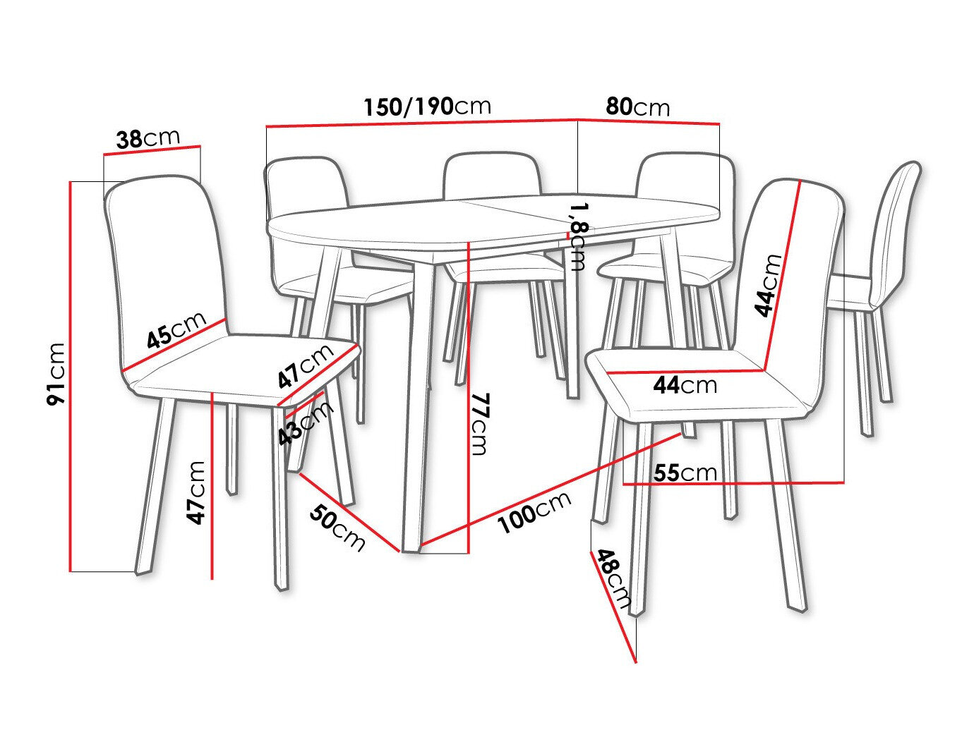 Spisestuesæt Edmond 121 (Craft gylden eg + Sort)