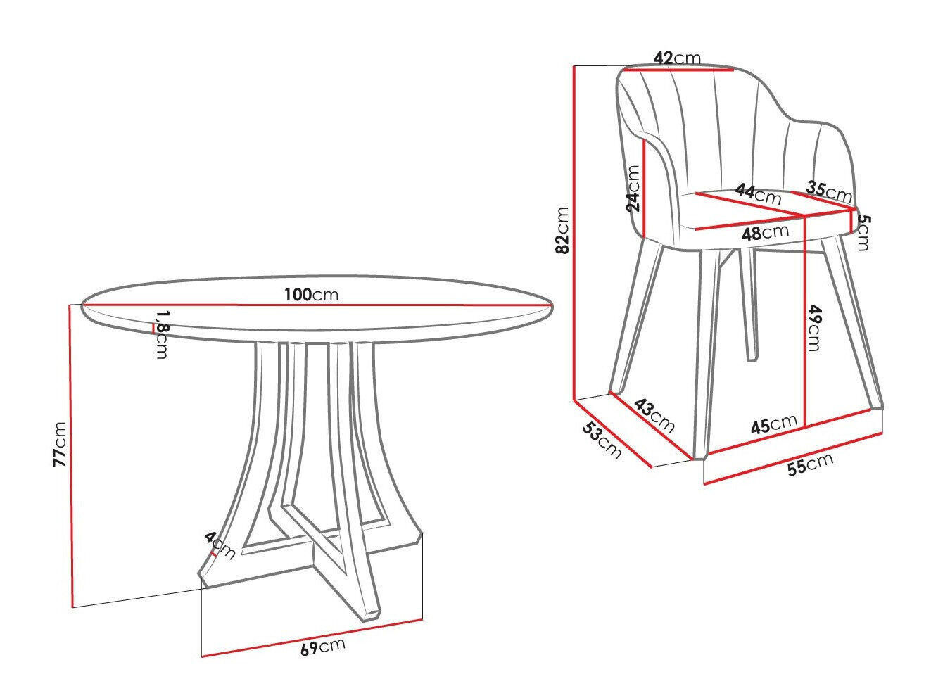 Spisestuesæt Racine 128 (Sort)