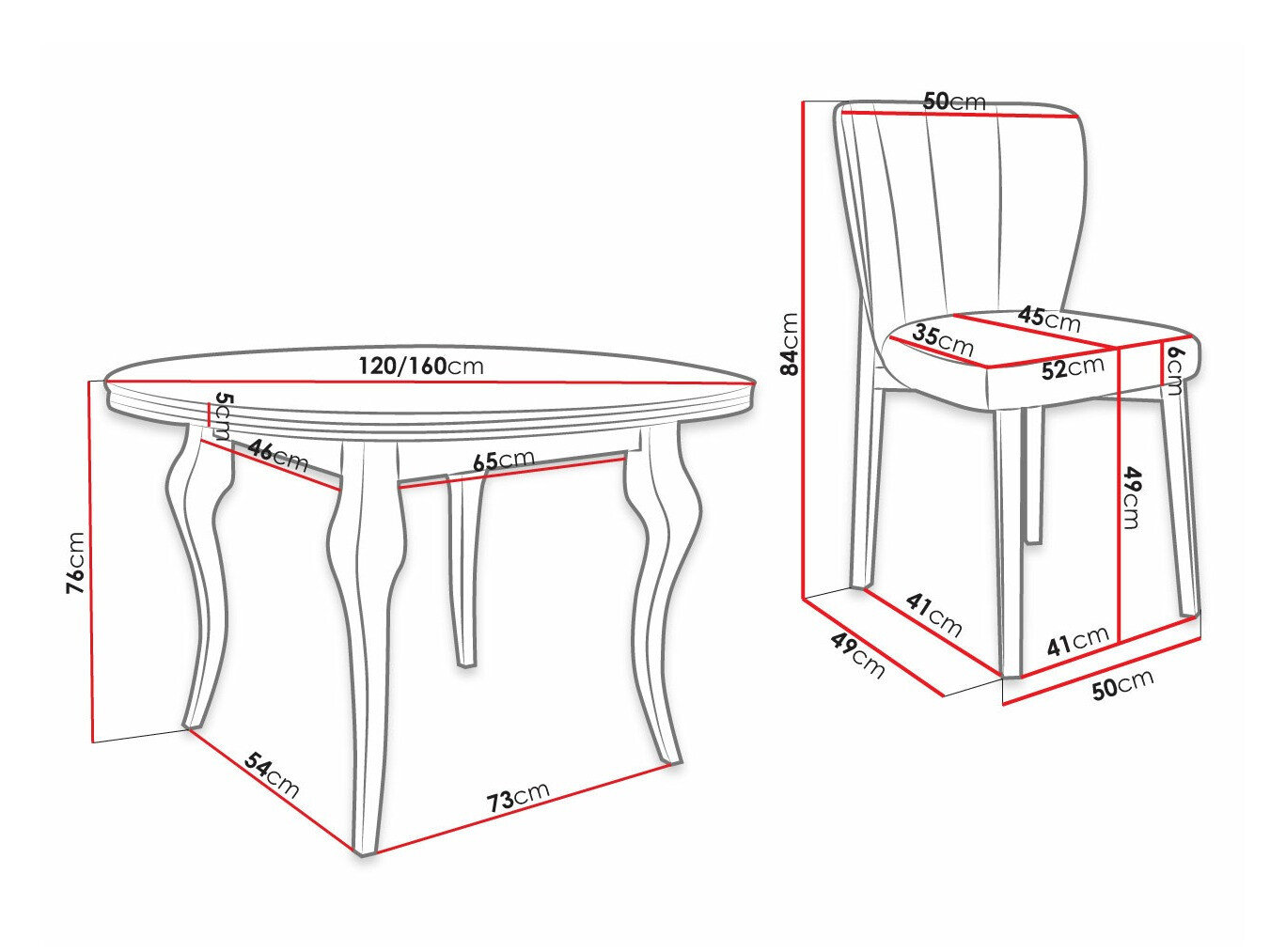 Spisestuesæt Racine 140 (Magic Velvet 2216)