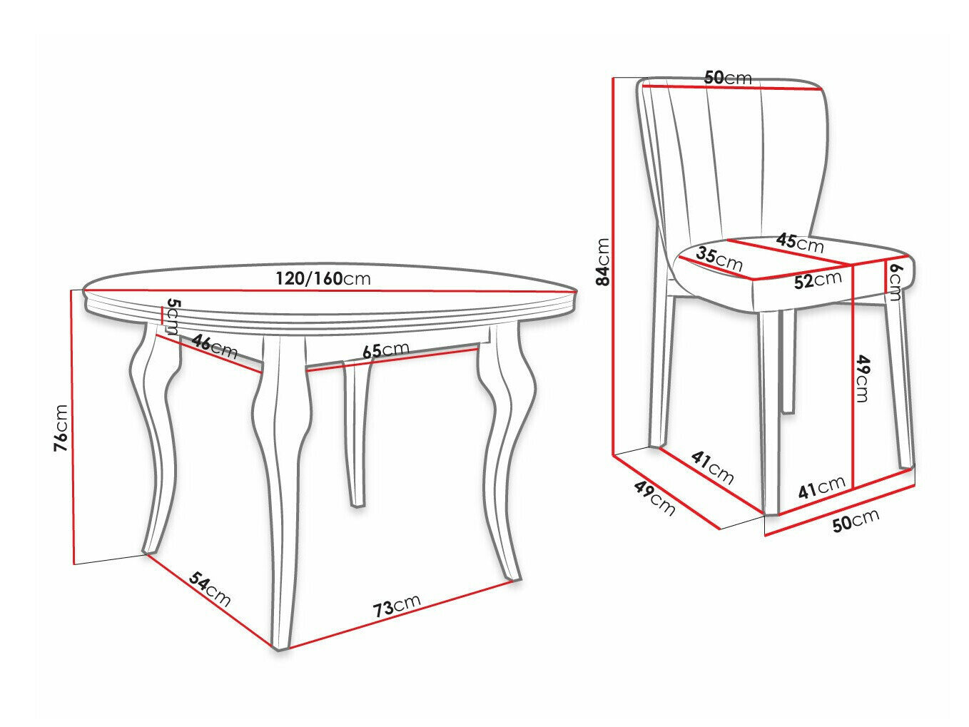 Spisestuesæt Racine 140 (Magic Velvet 2219)