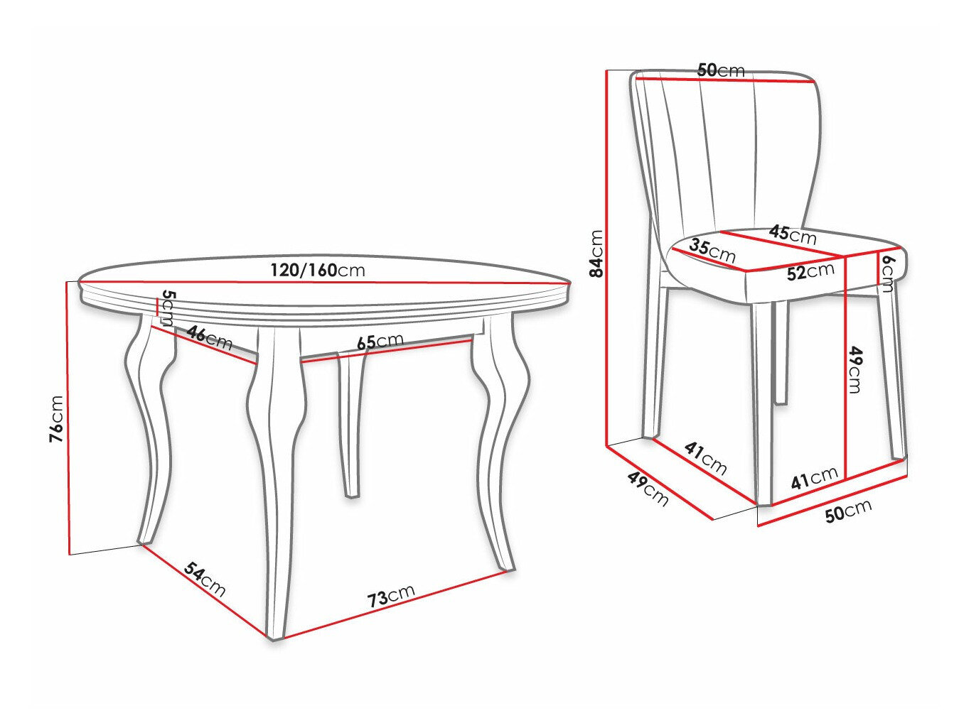 Spisestuesæt Racine 140 (Magic Velvet 2258)