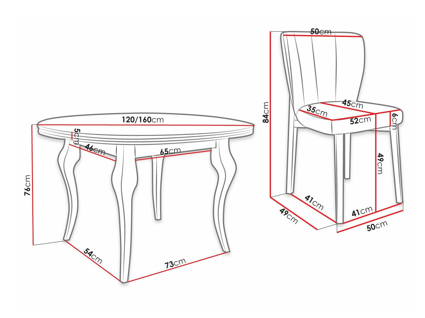 Spisestuesæt Racine 141 (Magic Velvet 2219)