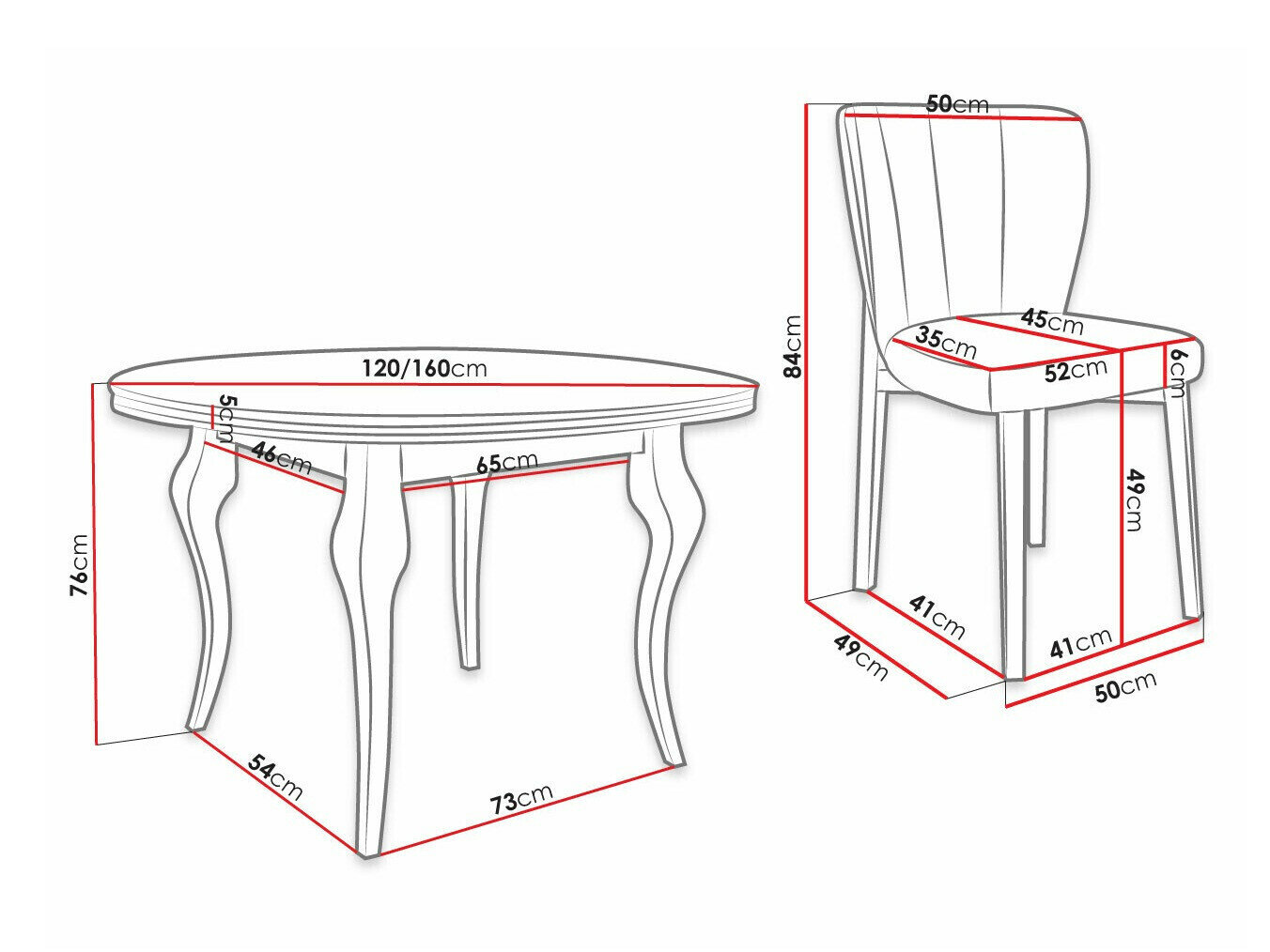 Spisestuesæt Racine 141 (Magic Velvet 2225)
