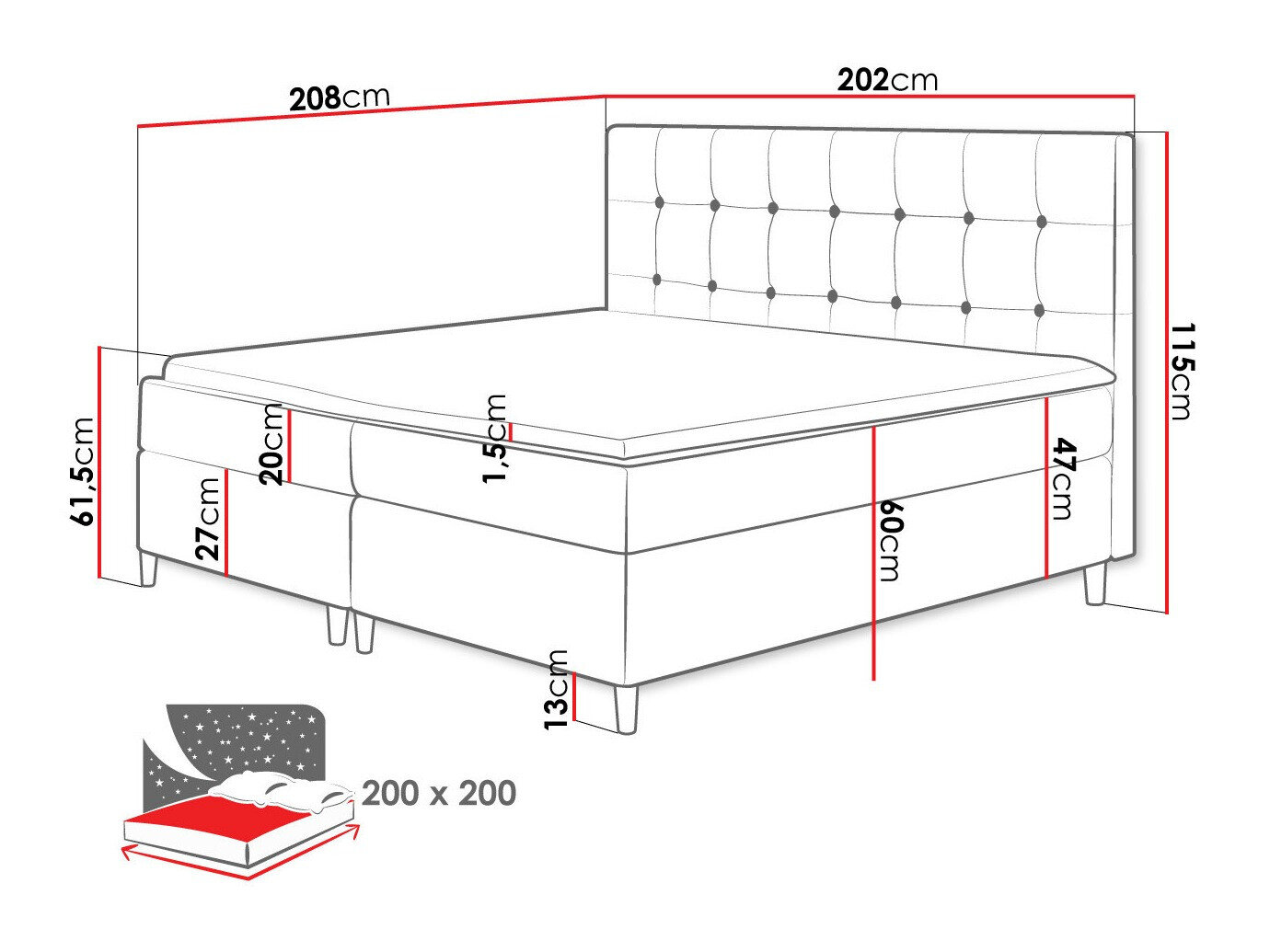 Kontinentalseng Baltimore 130 (Magic Velvet 2215)