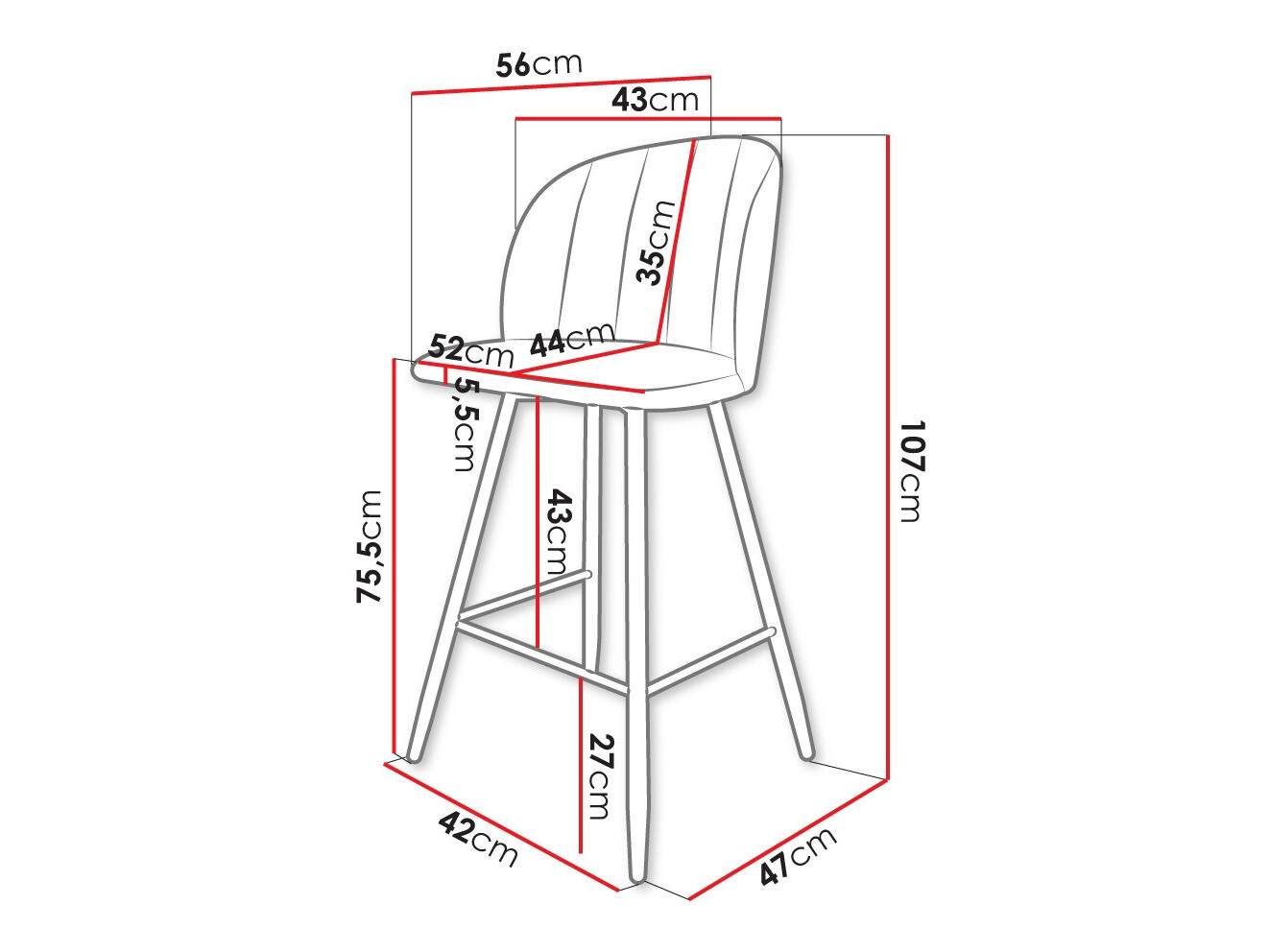 Barstol Comfivo Anser II (Magic Velvet 2240)