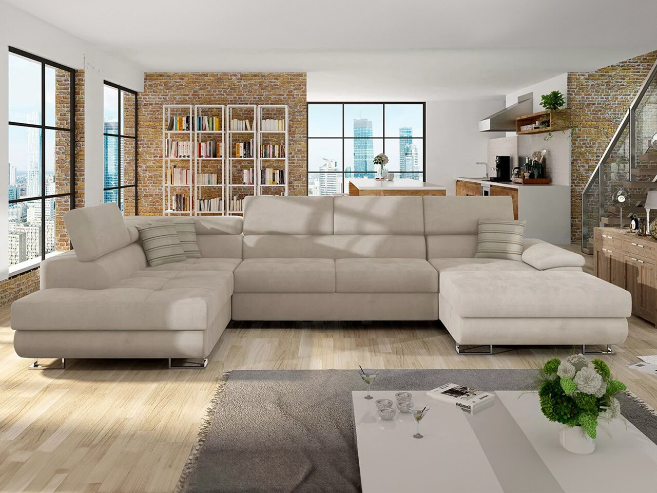 Hjørnesofa Comfivo Ruta IV (Uttario Velvet 2979 + Senegal 825)