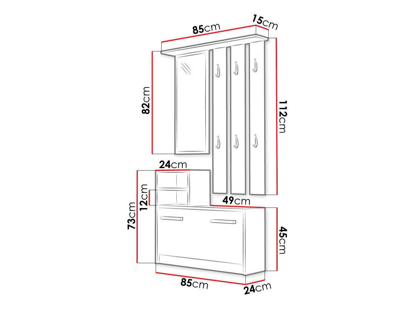 Entrésæt Mandeville 100 (Hvid)