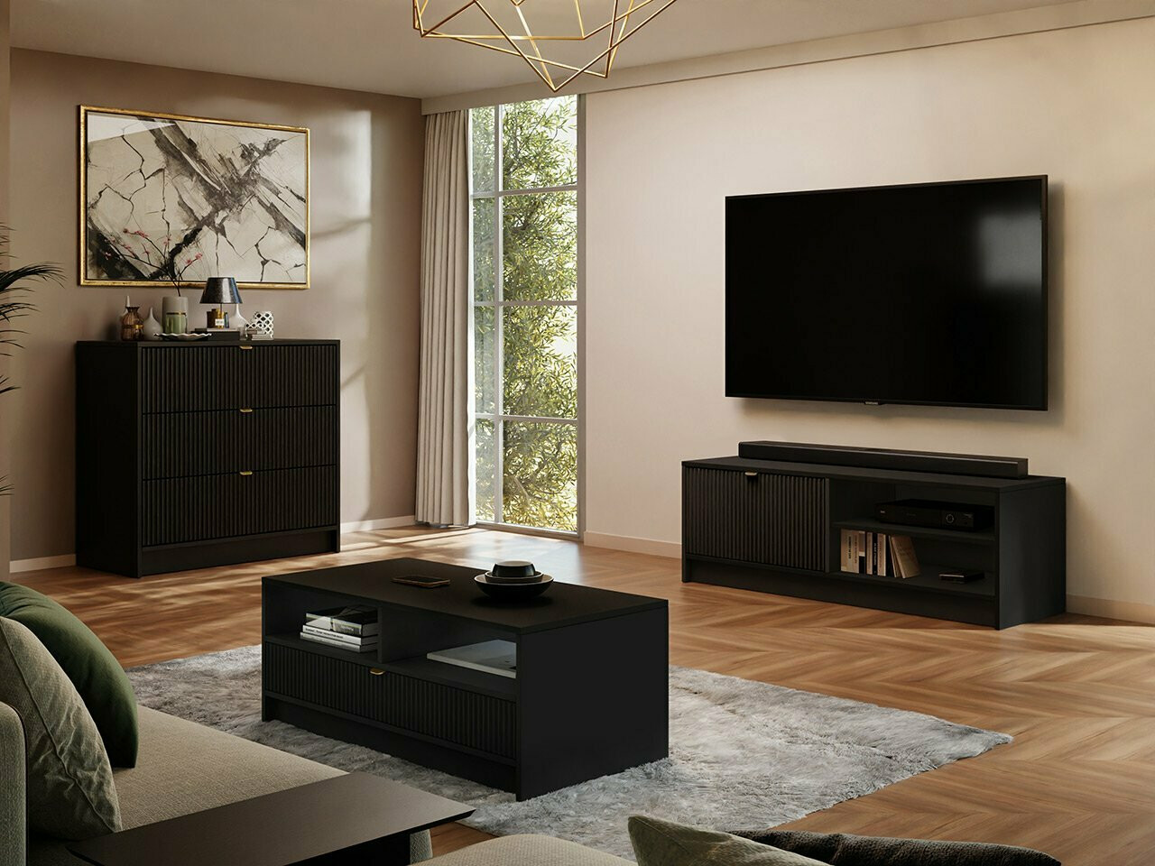 Kommode Comfivo Papilio I (Sort)