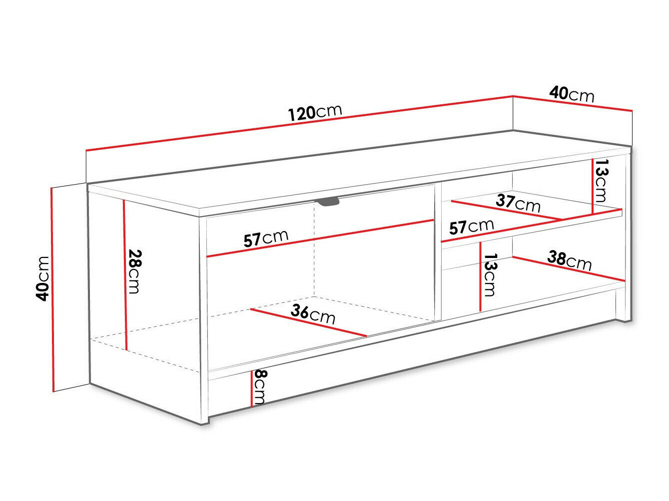 TV-bord Comfivo Larmire 103 (Hvid)