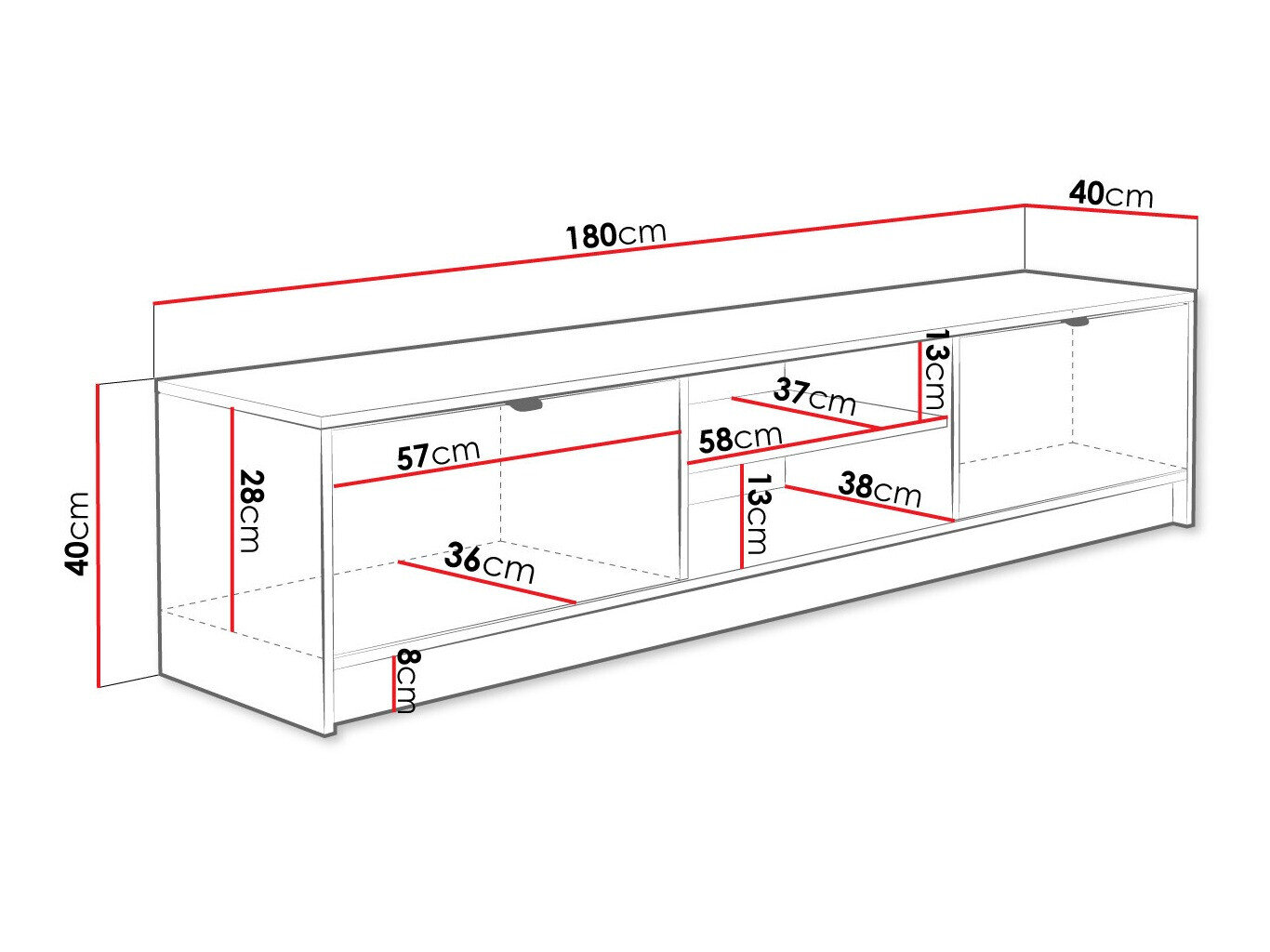 TV-bord Comfivo Larmire 104 (Sort)