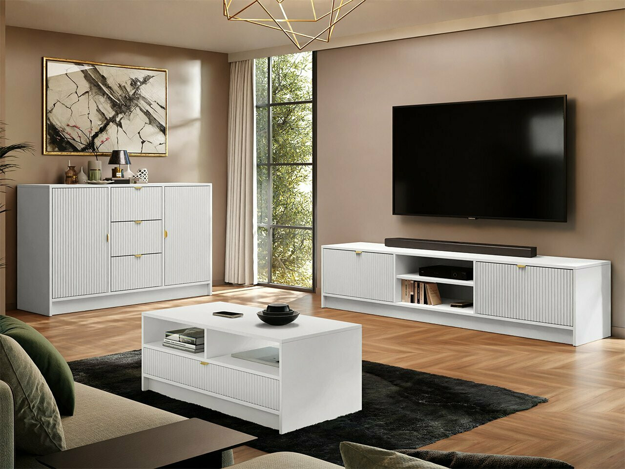 TV-bord Comfivo Papilio I (Hvid)