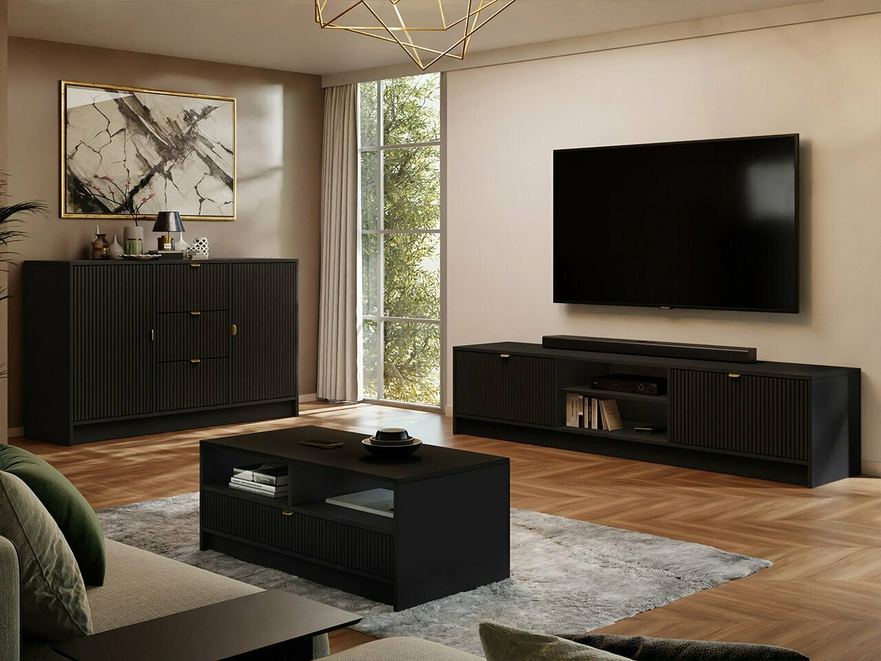 TV-bord Comfivo Papilio I (Sort)