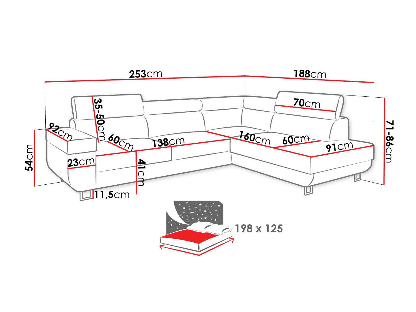 Hjørnesofa Comfivo 306 (Poso 01)