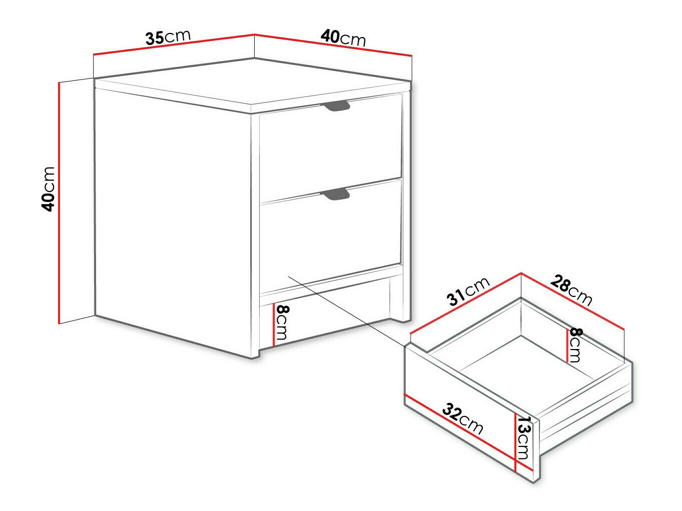 Sengebord Comfivo Papilio (Sort)