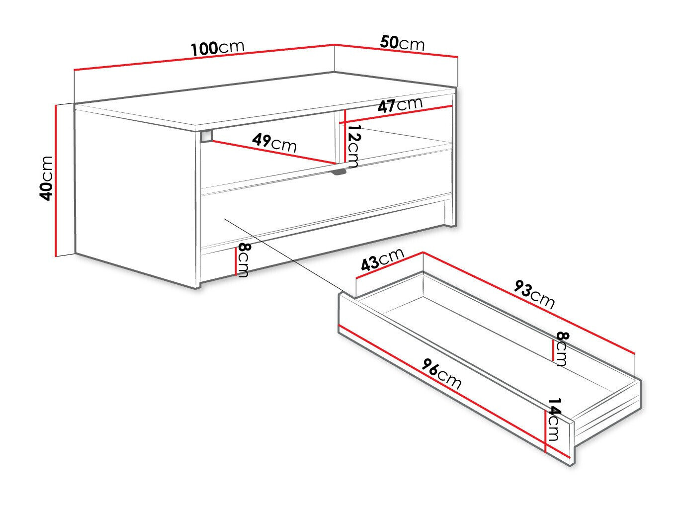 Sofabord Comfivo Larmire 105 (Sort)