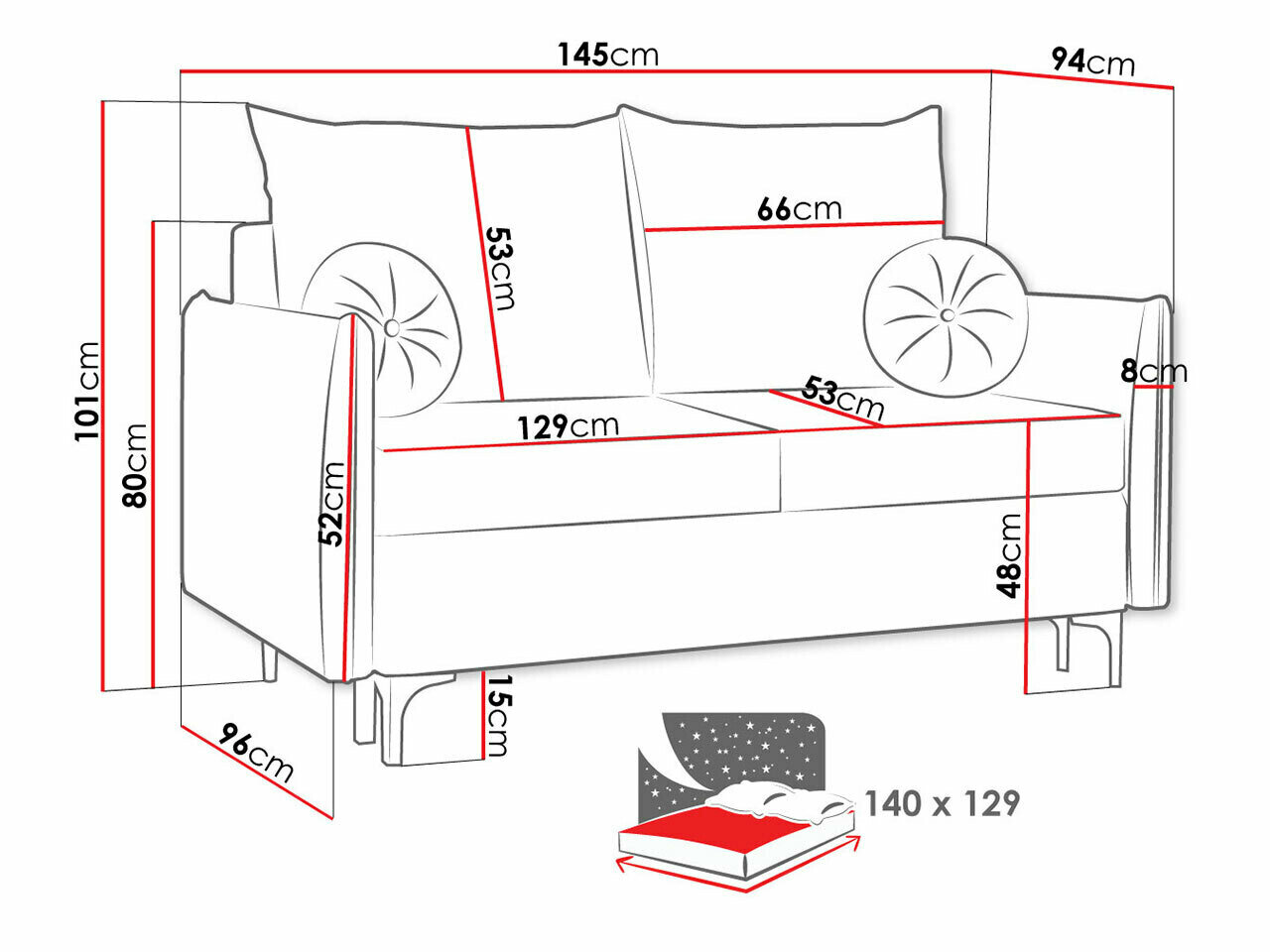 Sovesofa Clovis 110 (Manila 29)