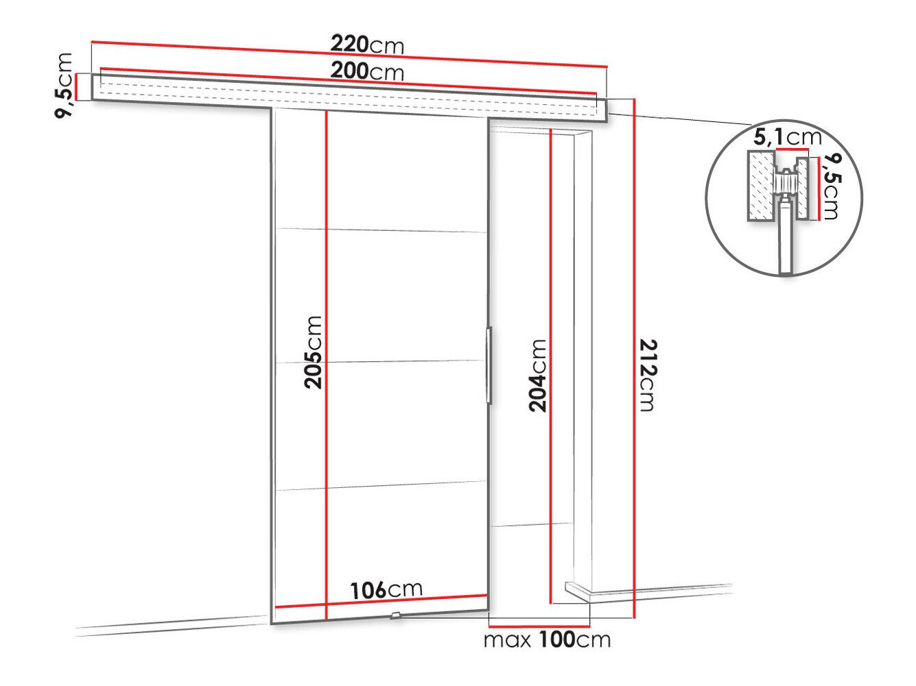 Skydedør Dover 146 (Antracit)