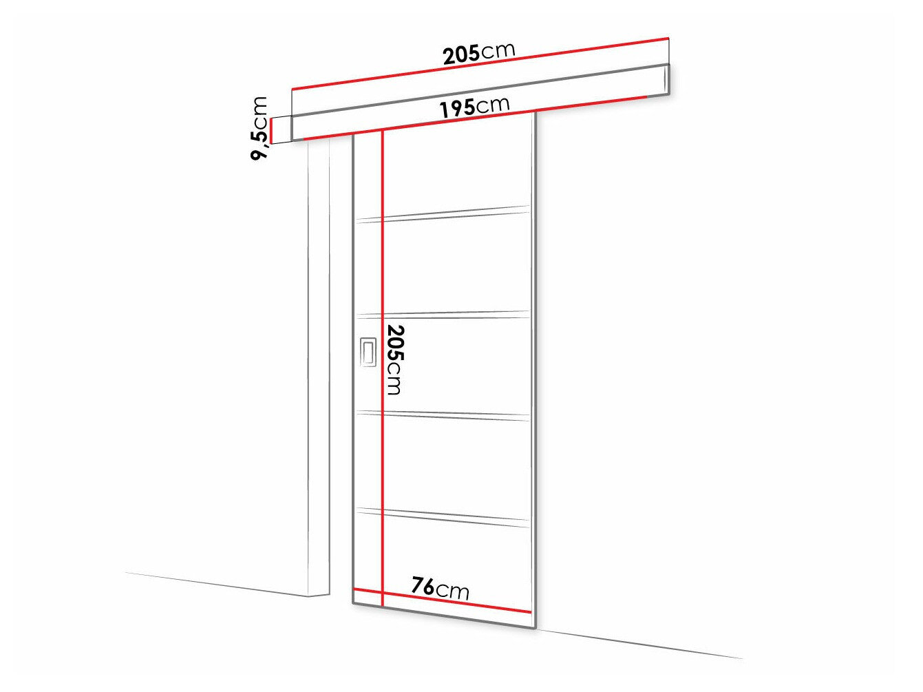 Skydedør Dover 214 (Grafit)