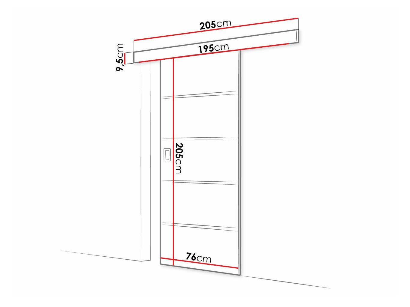 Skydedør Dover 214 (Sonoma eg)