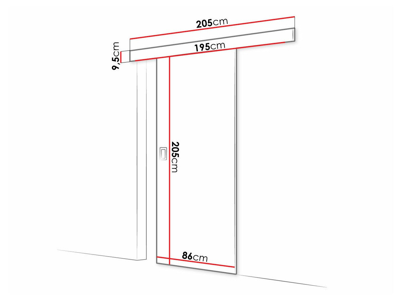 Skydedør Dover 168 (Grafit)